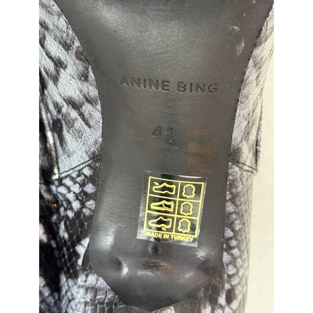 Anine Bing Ava Cloudy Boots Python Snake Pointed Toe Kitten Heel EU 41 US 10.5 - Picture 12 of 14